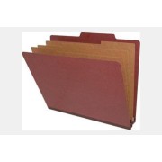 25 Pt. Pressboard Classification Folders, Top Tab,  Letter, 3 Dividers, Fasteners Pos. 1 & 3 (Box of 10)